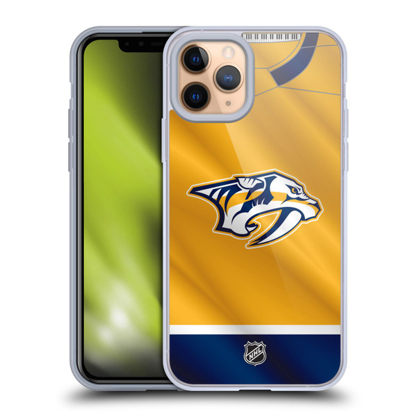 NHL Nashville Predators Jersey Soft Gel Case for Apple iPhone 11 Pro