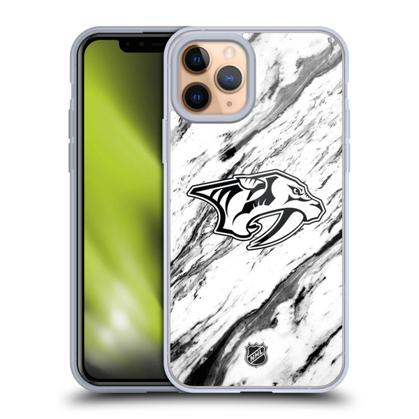 NHL Nashville Predators Marble Soft Gel Case for Apple iPhone 11 Pro