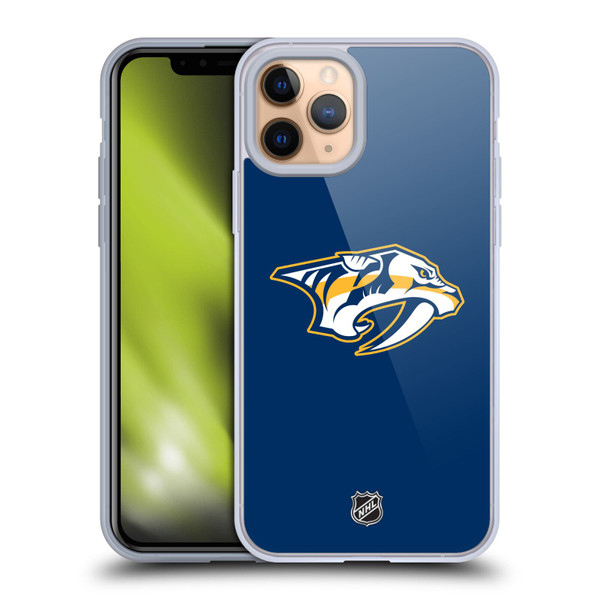 NHL Nashville Predators Plain Soft Gel Case for Apple iPhone 11 Pro
