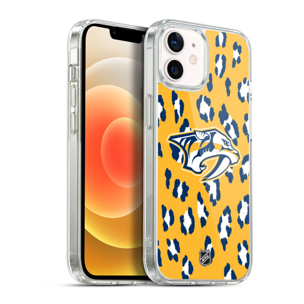 NHL Nashville Predators Leopard Pattern Soft Gel Case for Apple iPhone 12 / iPhone 12 Pro & MagSafe