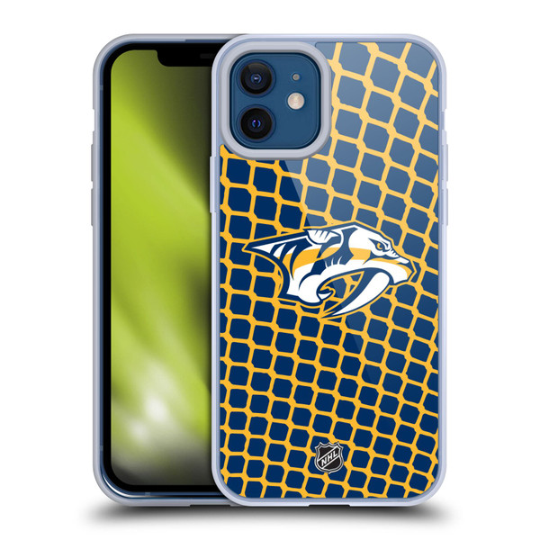 NHL Nashville Predators Net Pattern Soft Gel Case for Apple iPhone 12 / iPhone 12 Pro