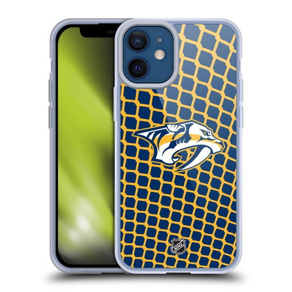 NHL Nashville Predators Net Pattern Soft Gel Case for Apple iPhone 12 Mini