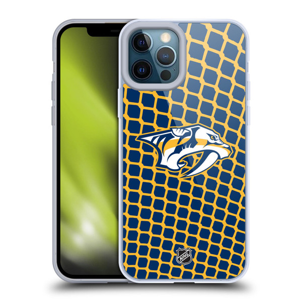 NHL Nashville Predators Net Pattern Soft Gel Case for Apple iPhone 12 Pro Max