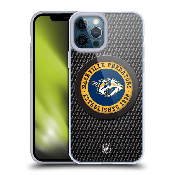 NHL Nashville Predators Puck Texture Soft Gel Case for Apple iPhone 12 Pro Max