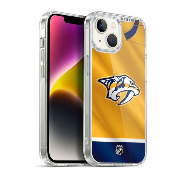 NHL Nashville Predators Jersey Soft Gel Case for Apple iPhone 14