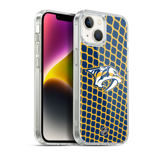 NHL Nashville Predators Net Pattern Soft Gel Case for Apple iPhone 14