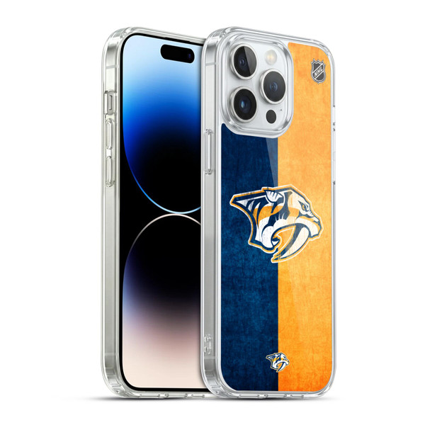 NHL Nashville Predators Half Distressed Soft Gel Case for Apple iPhone 14 Pro Max & MagSafe