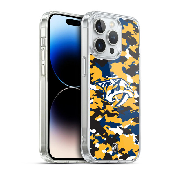 NHL Nashville Predators Camouflage Soft Gel Case for Apple iPhone 14 Pro & MagSafe