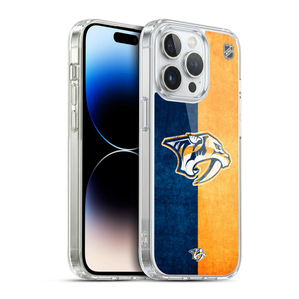 NHL Nashville Predators Half Distressed Soft Gel Case for Apple iPhone 14 Pro & MagSafe