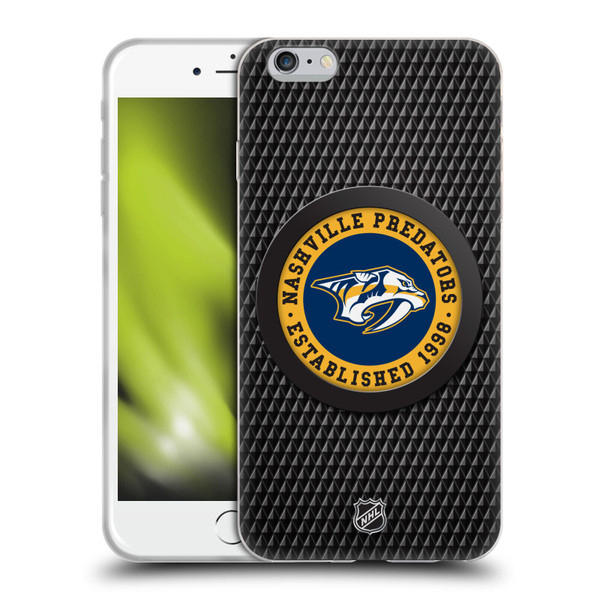 NHL Nashville Predators Puck Texture Soft Gel Case for Apple iPhone 6 Plus / iPhone 6s Plus