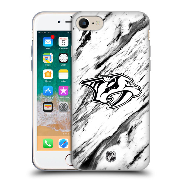 NHL Nashville Predators Marble Soft Gel Case for Apple iPhone 7 / 8 / SE 2020 & 2022
