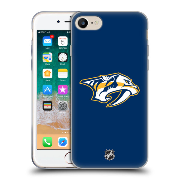NHL Nashville Predators Plain Soft Gel Case for Apple iPhone 7 / 8 / SE 2020 & 2022