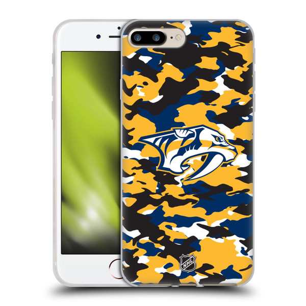 NHL Nashville Predators Camouflage Soft Gel Case for Apple iPhone 7 Plus / iPhone 8 Plus