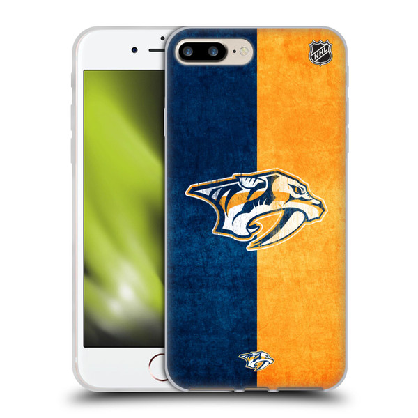 NHL Nashville Predators Half Distressed Soft Gel Case for Apple iPhone 7 Plus / iPhone 8 Plus