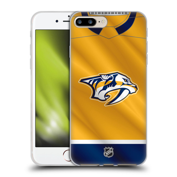 NHL Nashville Predators Jersey Soft Gel Case for Apple iPhone 7 Plus / iPhone 8 Plus