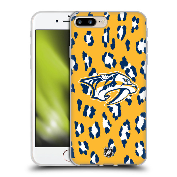 NHL Nashville Predators Leopard Pattern Soft Gel Case for Apple iPhone 7 Plus / iPhone 8 Plus