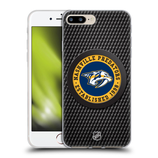 NHL Nashville Predators Puck Texture Soft Gel Case for Apple iPhone 7 Plus / iPhone 8 Plus