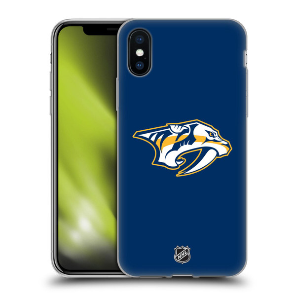 NHL Nashville Predators Plain Soft Gel Case for Apple iPhone X / iPhone XS