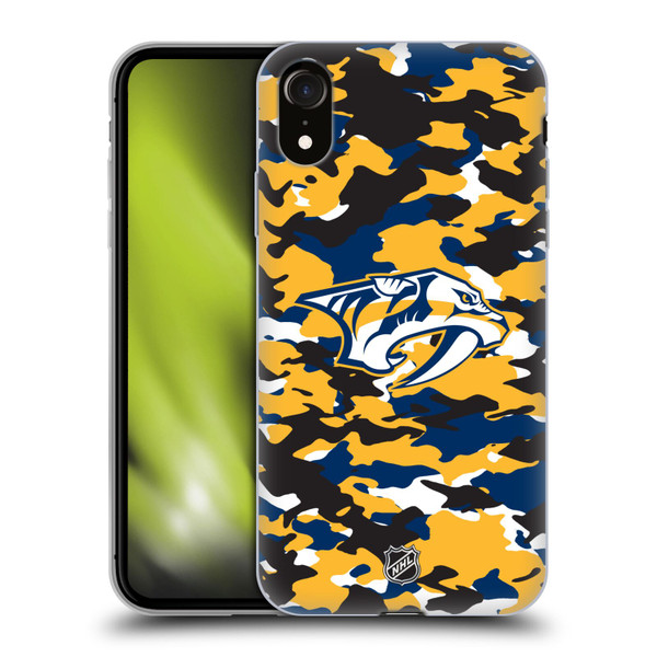 NHL Nashville Predators Camouflage Soft Gel Case for Apple iPhone XR
