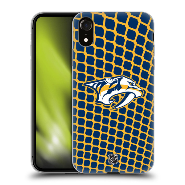 NHL Nashville Predators Net Pattern Soft Gel Case for Apple iPhone XR