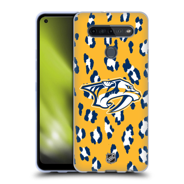 NHL Nashville Predators Leopard Pattern Soft Gel Case for LG K51S