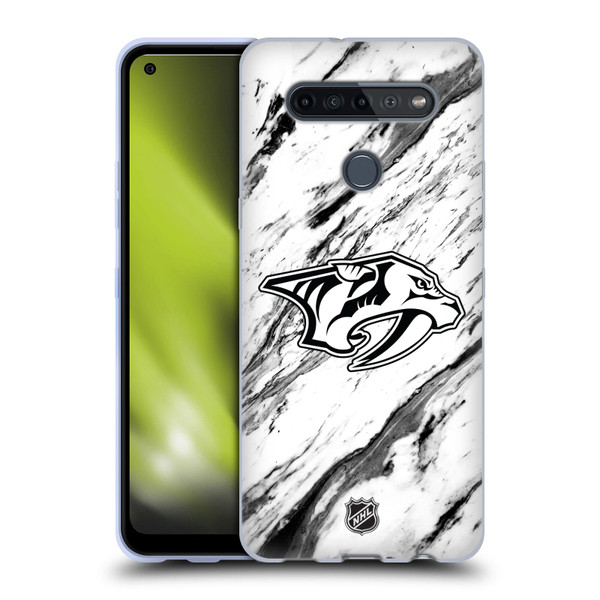 NHL Nashville Predators Marble Soft Gel Case for LG K51S