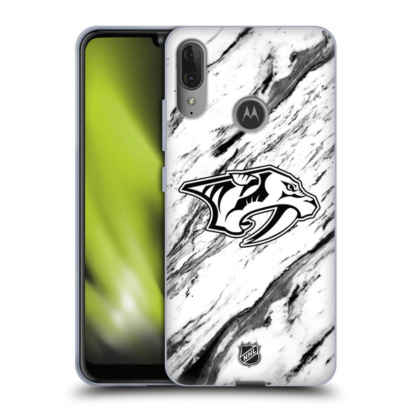 NHL Nashville Predators Marble Soft Gel Case for Motorola Moto E6 Plus