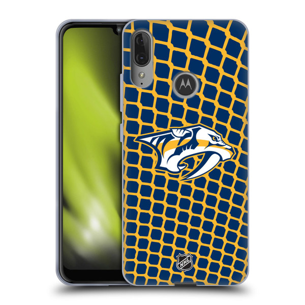 NHL Nashville Predators Net Pattern Soft Gel Case for Motorola Moto E6 Plus