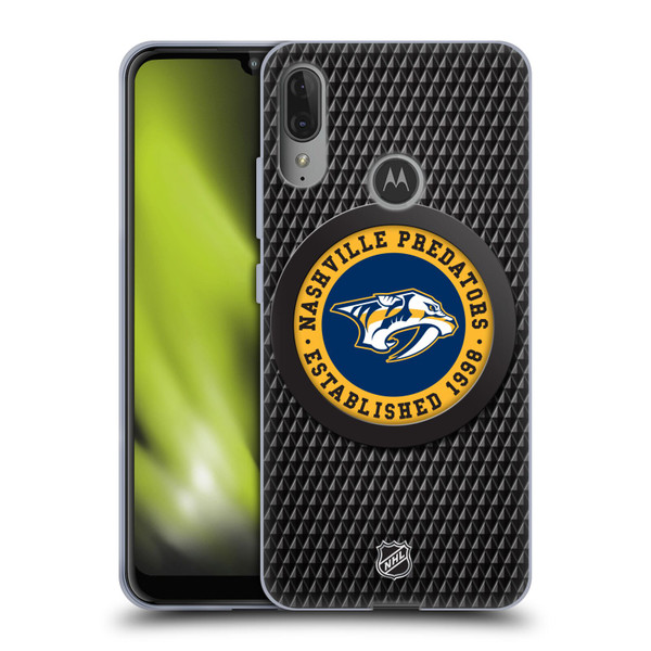 NHL Nashville Predators Puck Texture Soft Gel Case for Motorola Moto E6 Plus