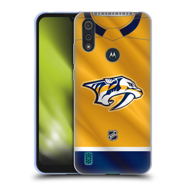 NHL Nashville Predators Jersey Soft Gel Case for Motorola Moto E6s (2020)