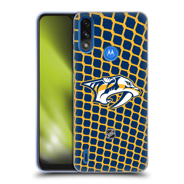 NHL Nashville Predators Net Pattern Soft Gel Case for Motorola Moto E7 Power / Moto E7i Power