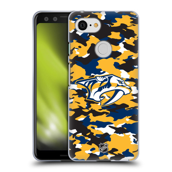 NHL Nashville Predators Camouflage Soft Gel Case for Google Pixel 3