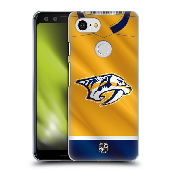 NHL Nashville Predators Jersey Soft Gel Case for Google Pixel 3
