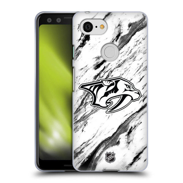 NHL Nashville Predators Marble Soft Gel Case for Google Pixel 3