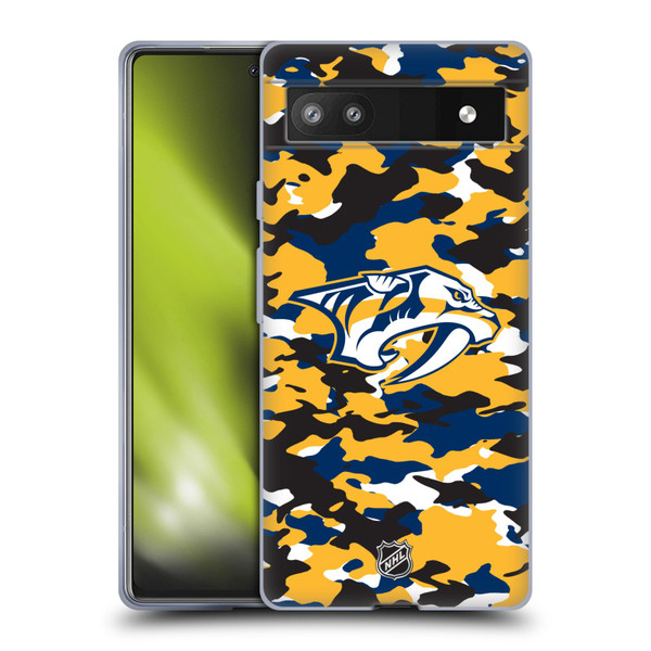 NHL Nashville Predators Camouflage Soft Gel Case for Google Pixel 6a