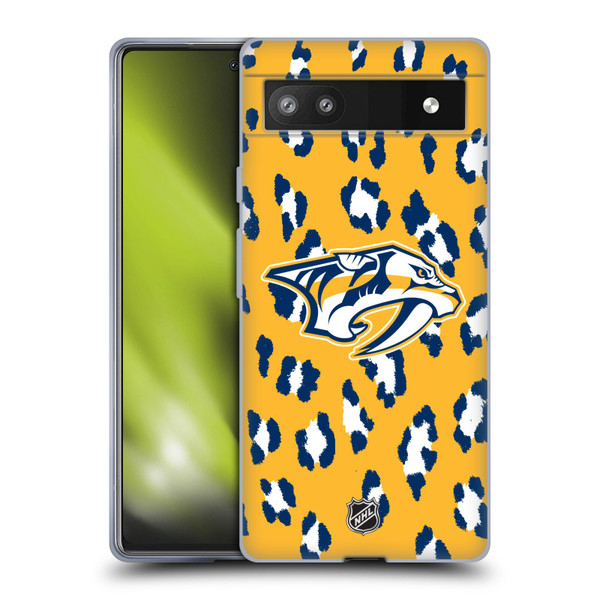 NHL Nashville Predators Leopard Patten Soft Gel Case for Google Pixel 6a