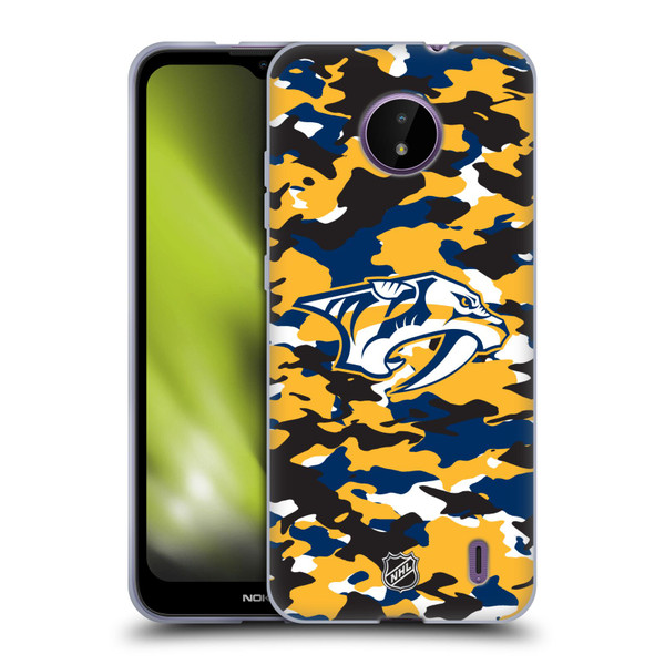 NHL Nashville Predators Camouflage Soft Gel Case for Nokia C10 / C20