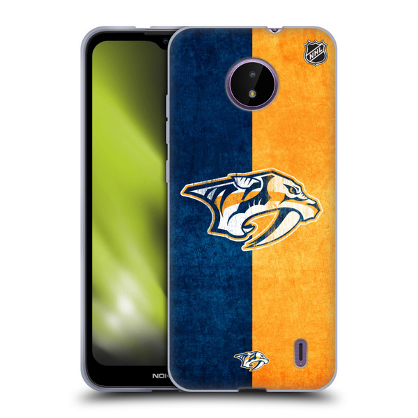 NHL Nashville Predators Half Distressed Soft Gel Case for Nokia C10 / C20