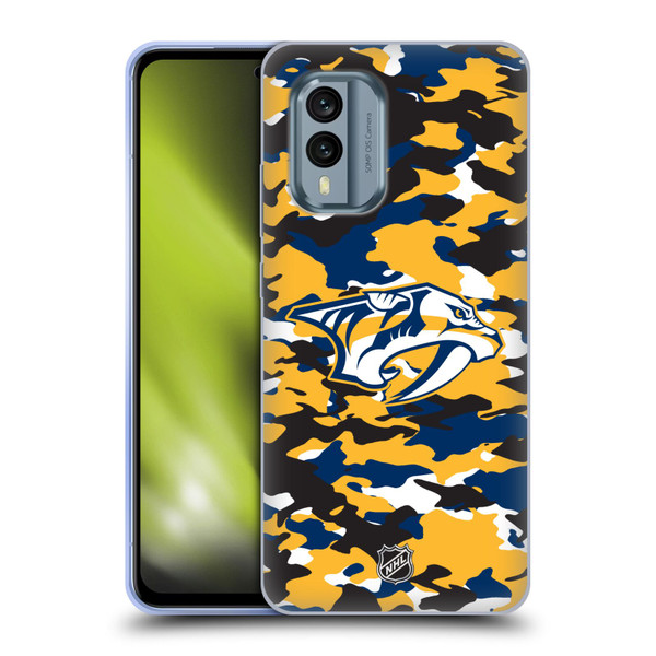 NHL Nashville Predators Camouflage Soft Gel Case for Nokia X30