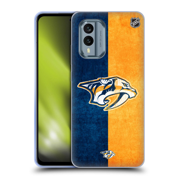 NHL Nashville Predators Half Distressed Soft Gel Case for Nokia X30