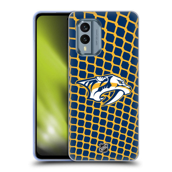 NHL Nashville Predators Net Pattern Soft Gel Case for Nokia X30