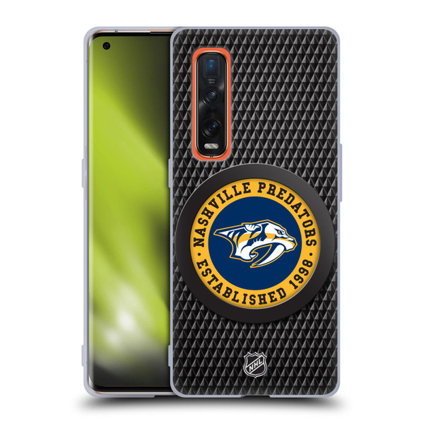 NHL Nashville Predators Puck Texture Soft Gel Case for OPPO Find X2 Pro 5G