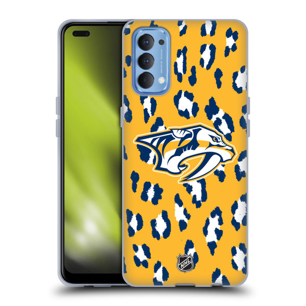 NHL Nashville Predators Leopard Pattern Soft Gel Case for OPPO Reno 4 5G