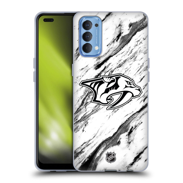 NHL Nashville Predators Marble Soft Gel Case for OPPO Reno 4 5G