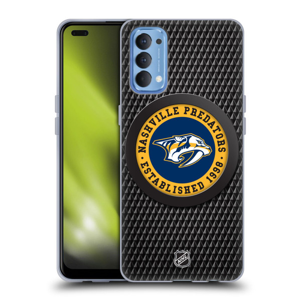NHL Nashville Predators Puck Texture Soft Gel Case for OPPO Reno 4 5G