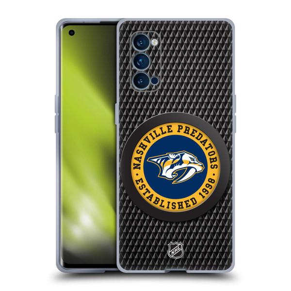 NHL Nashville Predators Puck Texture Soft Gel Case for OPPO Reno 4 Pro 5G