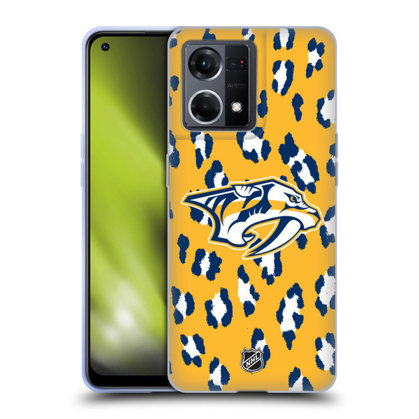NHL Nashville Predators Leopard Pattern Soft Gel Case for OPPO Reno8 4G