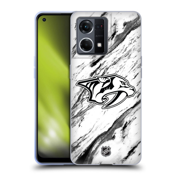 NHL Nashville Predators Marble Soft Gel Case for OPPO Reno8 4G