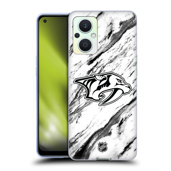 NHL Nashville Predators Marble Soft Gel Case for OPPO Reno8 Lite