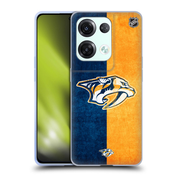NHL Nashville Predators Half Distressed Soft Gel Case for OPPO Reno8 Pro